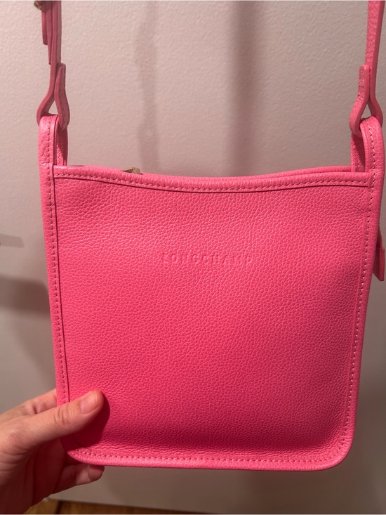 Longchamp Handbags - Longchamp Le Foulonné Small Leather Crossbody in Candy Pink - Made in France